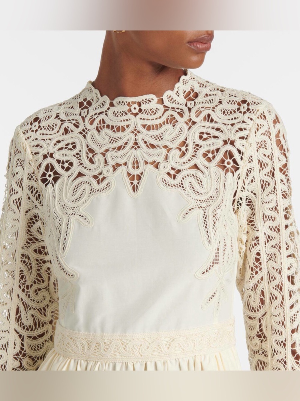 New Ulla Johnson Palermo Lace-Trimmed Cotton And Silk Dress SizeUS8 - Picture 7 of 15